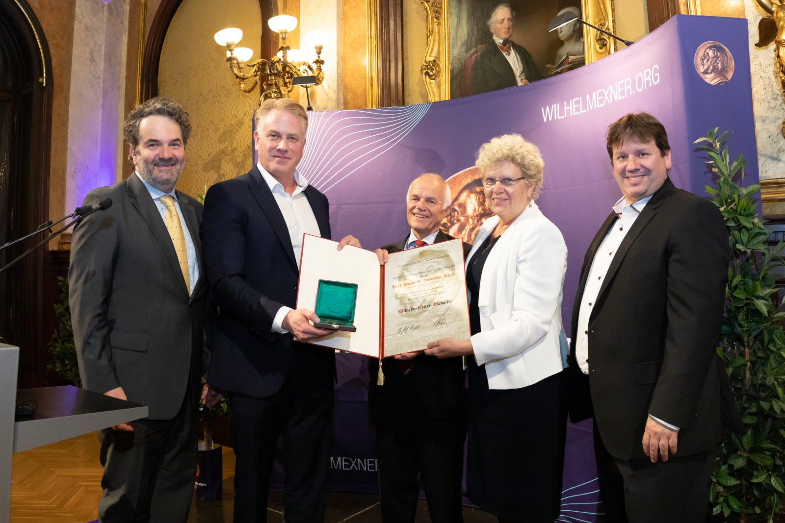 Stefan Radel, president | Daniel G. Anderson, laureat | Sabine Seidler, president scientific board | Peter Lieber, president OGV